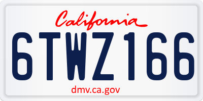 CA license plate 6TWZ166