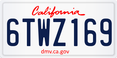 CA license plate 6TWZ169