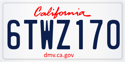 CA license plate 6TWZ170