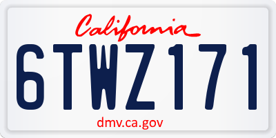 CA license plate 6TWZ171