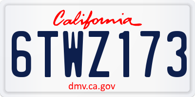 CA license plate 6TWZ173