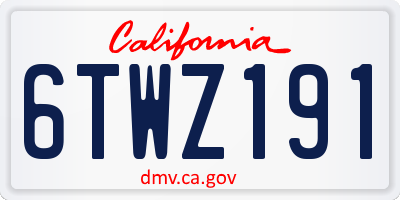 CA license plate 6TWZ191