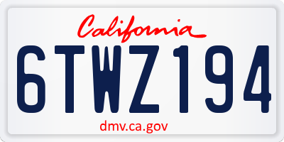 CA license plate 6TWZ194