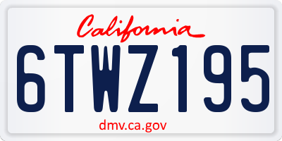 CA license plate 6TWZ195