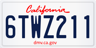 CA license plate 6TWZ211