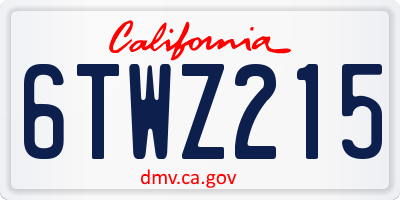 CA license plate 6TWZ215