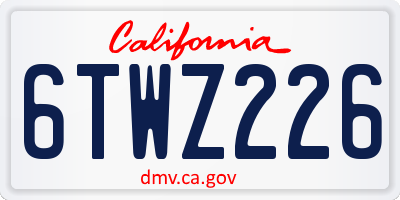 CA license plate 6TWZ226
