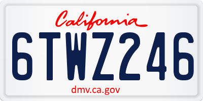 CA license plate 6TWZ246