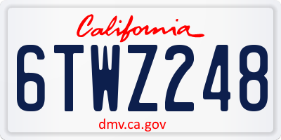 CA license plate 6TWZ248