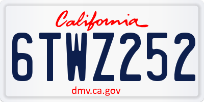 CA license plate 6TWZ252