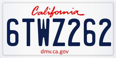 CA license plate 6TWZ262