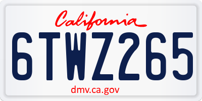 CA license plate 6TWZ265