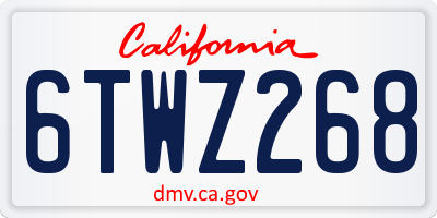 CA license plate 6TWZ268