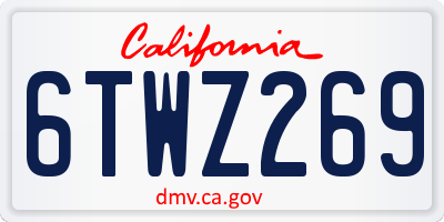 CA license plate 6TWZ269
