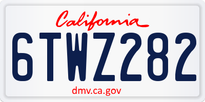 CA license plate 6TWZ282