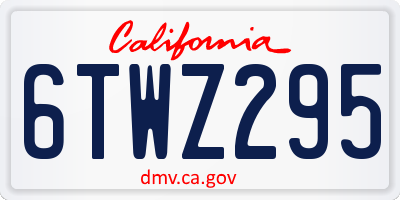 CA license plate 6TWZ295