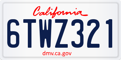 CA license plate 6TWZ321
