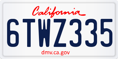 CA license plate 6TWZ335