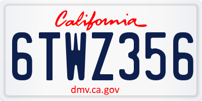 CA license plate 6TWZ356