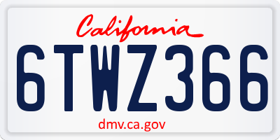 CA license plate 6TWZ366