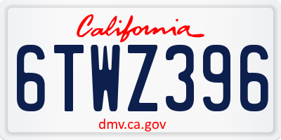 CA license plate 6TWZ396