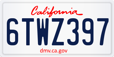 CA license plate 6TWZ397