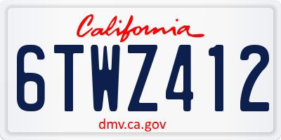 CA license plate 6TWZ412
