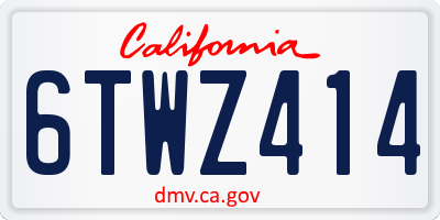 CA license plate 6TWZ414