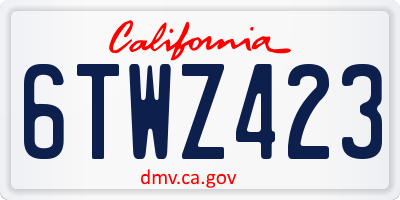 CA license plate 6TWZ423
