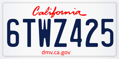CA license plate 6TWZ425