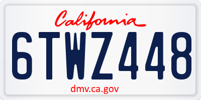 CA license plate 6TWZ448