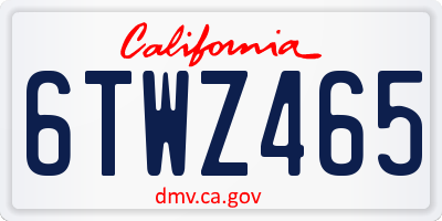CA license plate 6TWZ465