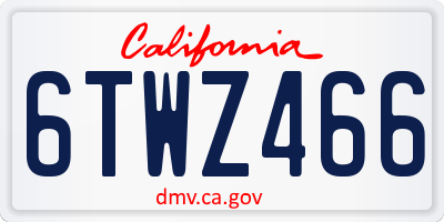 CA license plate 6TWZ466