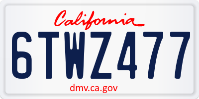 CA license plate 6TWZ477