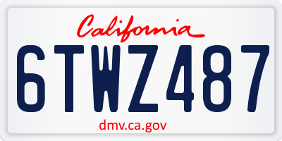 CA license plate 6TWZ487