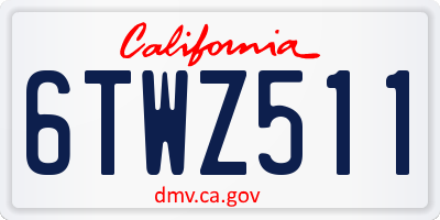 CA license plate 6TWZ511