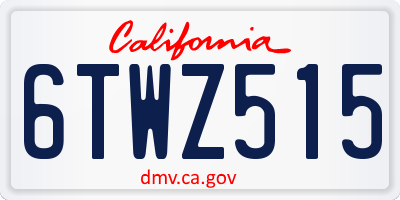 CA license plate 6TWZ515