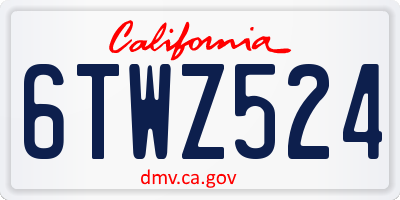 CA license plate 6TWZ524
