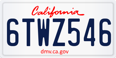 CA license plate 6TWZ546