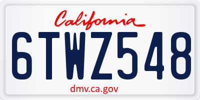 CA license plate 6TWZ548