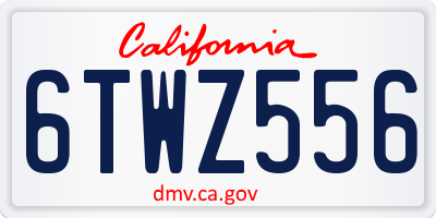 CA license plate 6TWZ556