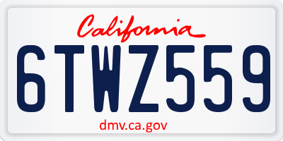 CA license plate 6TWZ559