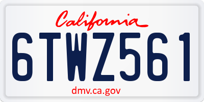 CA license plate 6TWZ561