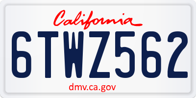 CA license plate 6TWZ562