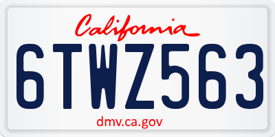 CA license plate 6TWZ563