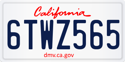 CA license plate 6TWZ565