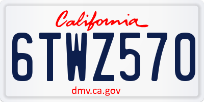 CA license plate 6TWZ570