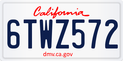 CA license plate 6TWZ572