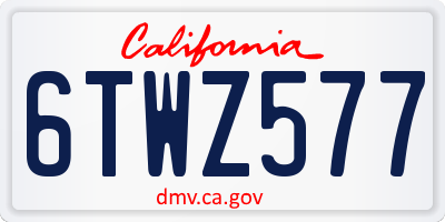 CA license plate 6TWZ577