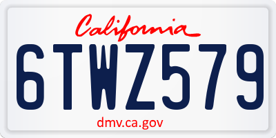 CA license plate 6TWZ579